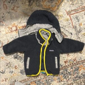 Patagonia Kids Black Jacket with Yellow Trim
